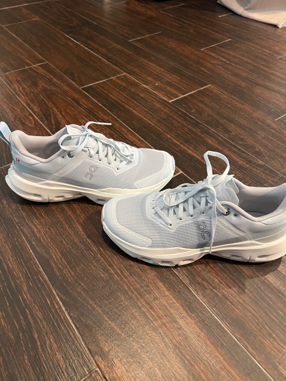 On Cloud Running Women's Athletic Sneakers - Light Blue/White - Picture 2 of 5
